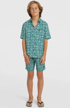 EnfantsChemise Print| Bleu
