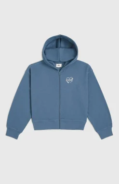 EnfantsSweat à capuche et zip intégral Script| Bleu