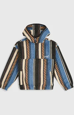 EnfantsSweat à capuche et col demi-zip Superfleece| Bleu