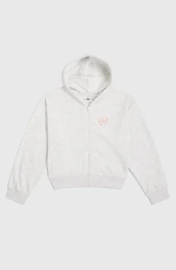 EnfantsSweat à capuche et zip intégral Script| Blanc
