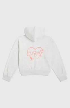 EnfantsSweat à capuche et zip intégral Script| Blanc