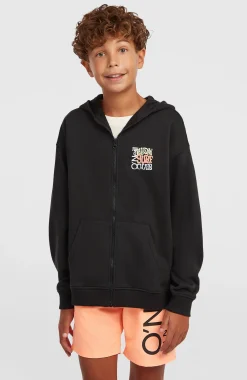 EnfantsSweat à capuche et zip intégral Graphic| Noire