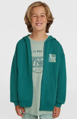 EnfantsSweat à capuche et zip intégral Graphic| Vert