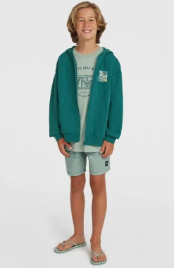 EnfantsSweat à capuche et zip intégral Graphic| Vert