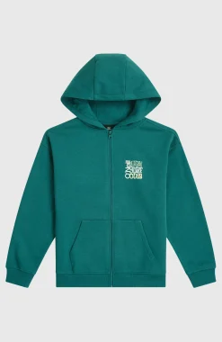 EnfantsSweat à capuche et zip intégral Graphic| Vert