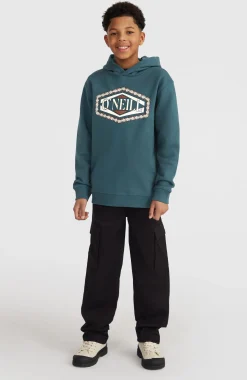 EnfantsSweat à capuche Front Print| Bleu