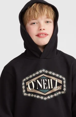 EnfantsSweat à capuche Front Print| Noire