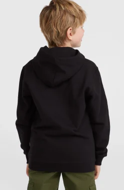EnfantsSweat à capuche Front Print| Noire