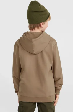 EnfantsSweat à capuche Front Print| Brun