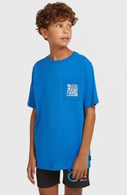 EnfantsT-shirt Chest Pocket| Bleu
