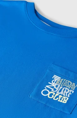 EnfantsT-shirt Chest Pocket| Bleu