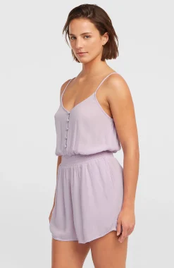 FemmesCombishort boutonnée à fines bretelles| Violet