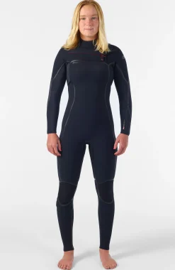FemmesHyperfreak Fire 5/4mm+ Chest Zip Full Wetsuit| Noire