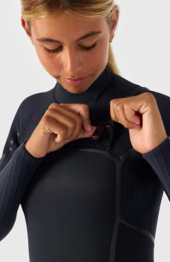FemmesHyperfreak Fire 4/3mm+ Chest Zip Full Wetsuit| Noire