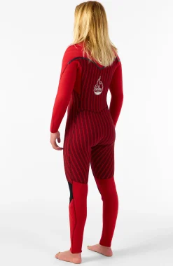 FemmesHyperfreak Fire 4/3mm+ Chest Zip Full Wetsuit| Noire