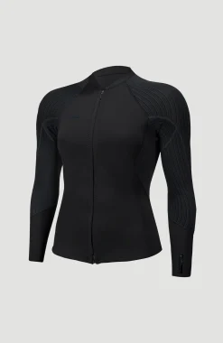 FemmesHyperfreak 2/1.5mm Front Zip Wetsuit Jacket| Noire