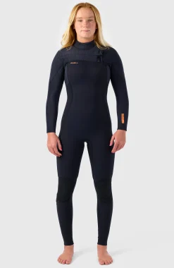 FemmesHyperfreak Plus 4/3mm Chest Zip Full Wetsuit| Noire