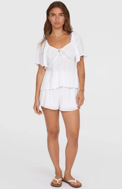 FemmesShort Johnny Smocked Waist| Blanc