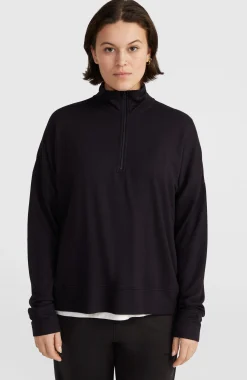 FemmesSweatshirt à col demi-zip| Noire