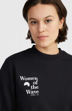 FemmesSweatshirt à col rond Women of the Wave| Noire