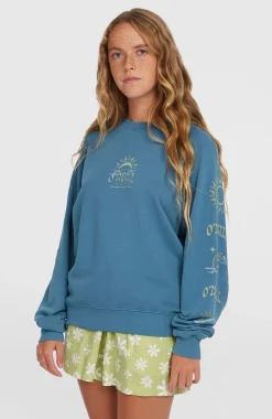 FemmesSweatshirt Beach Vintage Crew| Bleu