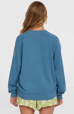 FemmesSweatshirt Beach Vintage Crew| Bleu