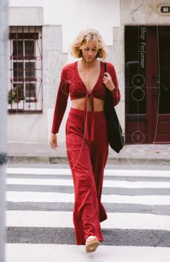 FemmesT-shirt manches longues noué O'Riginals| Rouge