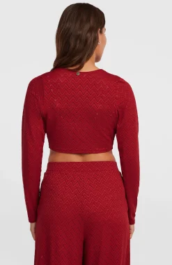 FemmesT-shirt manches longues noué O'Riginals| Rouge