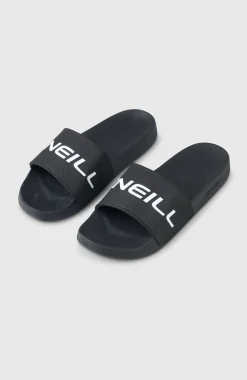 HommesClaquettes à logo| Noire