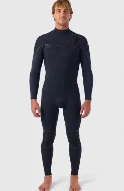 HommesHyperfreak Fire 4/3mm+ Chest Zip Full Wetsuit| Noire