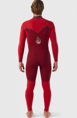 HommesHyperfreak Fire 4/3mm+ Chest Zip Full Wetsuit| Noire