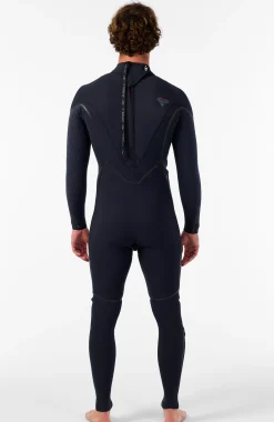 HommesHyperfreak Fire 4/3mm+ Back Zip Full Wetsuit| Noire