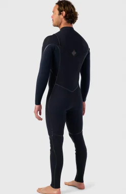 HommesHyperfreak Fire 3/2mm+ Chest Zip Full Wetsuit| Noire