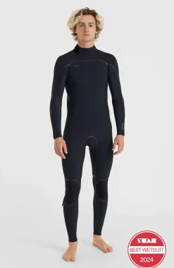 HommesHyperfreak Fire 4/3mm Back Zip Full Wetsuit| Noire