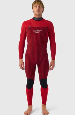 HommesHyperfreak Fire 5/4mm+ Chest Zip Full Wetsuit| Noire