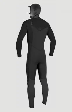 HommesHyperfreak Plus 5/4mm Chest Zip Full Wetsuit w/Hood| Noire