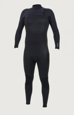 HommesHyperfreak Plus 3/2mm Chest Zip Full Wetsuit| Noire