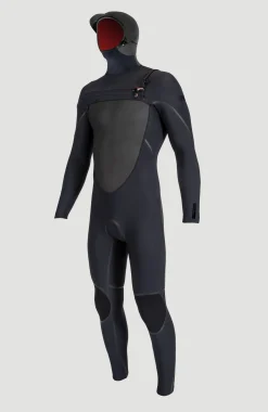 HommesPsycho Tech 6/4mm Chest Zip Full Wetsuit with Hood| Noire