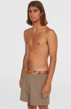 HommesShort de bain Pocket Print 16| Brun