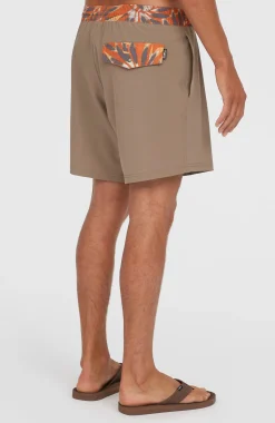 HommesShort de bain Pocket Print 16| Brun
