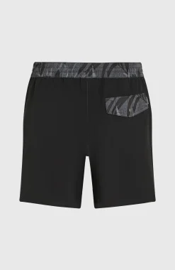 HommesShort de bain Pocket Print 16| Noire