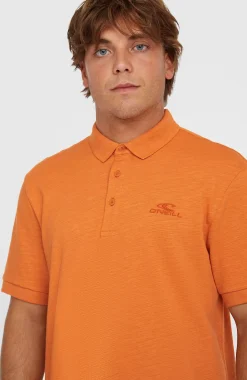 HommesSlub Polo Small Logo| Orange