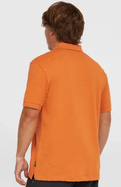 HommesSlub Polo Small Logo| Orange