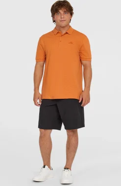 HommesSlub Polo Small Logo| Orange