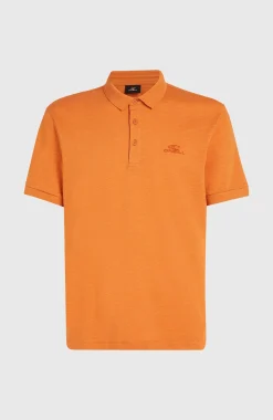 HommesSlub Polo Small Logo| Orange