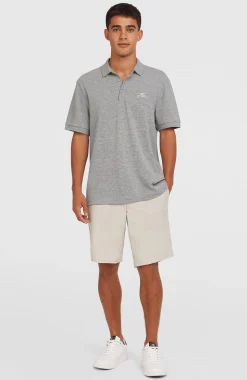 HommesSlub Polo Small Logo| Gris