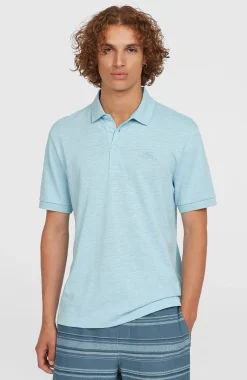 HommesSlub Polo Small Logo| Bleu