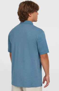 HommesSlub Polo Small Logo| Bleu