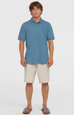 HommesSlub Polo Small Logo| Bleu