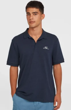 HommesSlub Polo Small Logo| Bleu